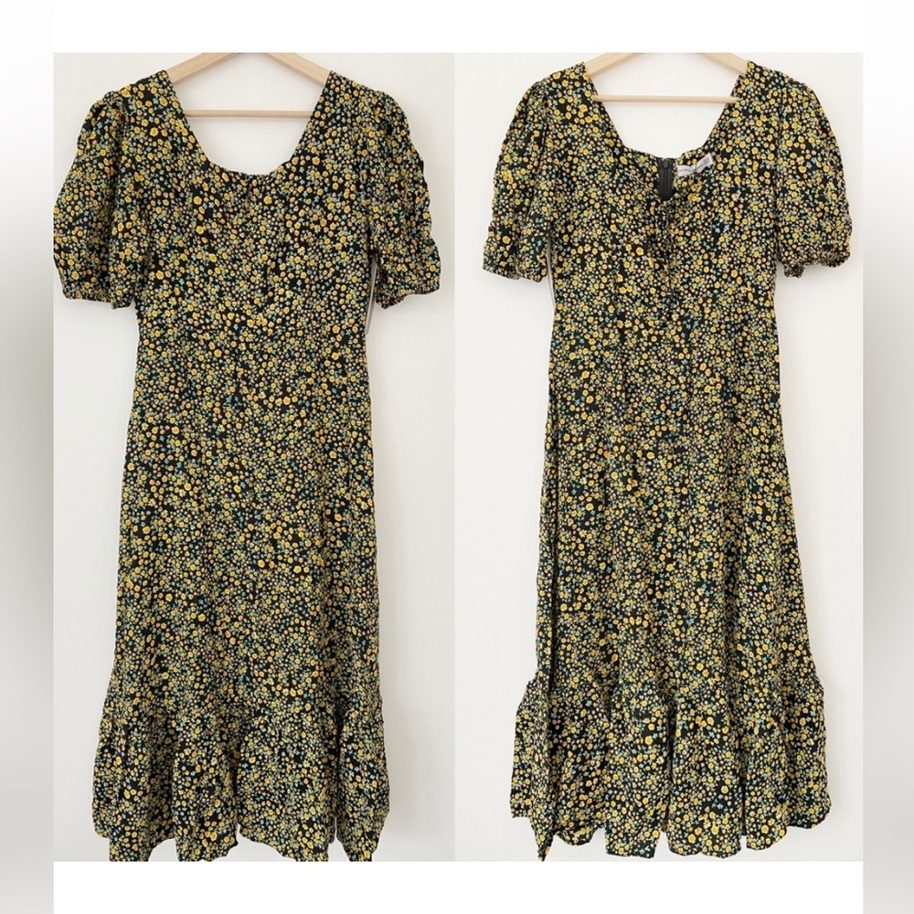 faithfull the brand floral puff dress Sz medium